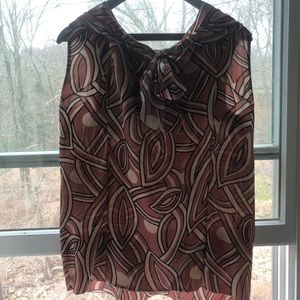 Marni iconic print sleeveless tie neck